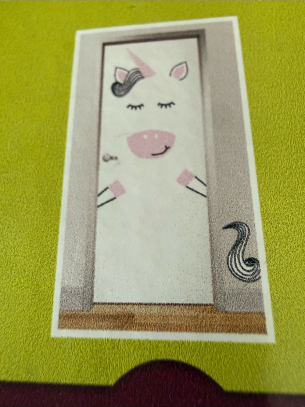 Pink/White Unicorn Door Cover